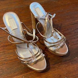 Rose Gold Metallic Platform Sandals